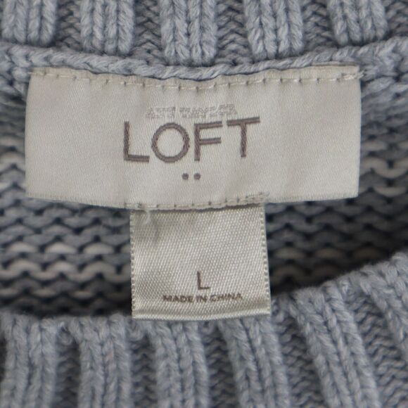 Loft Women's Pullover Sweater Size Large Gray & White - Picture 4 of 4